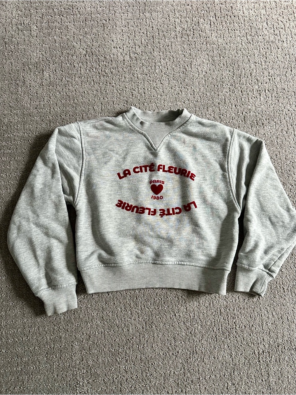 Zara Sweatshirt with Red 'La Cité Fleurie' Graphic
